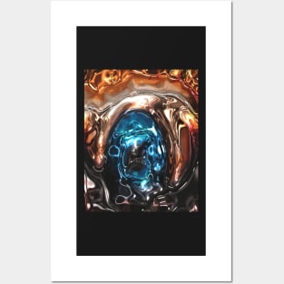 blue metallic eye Posters and Art